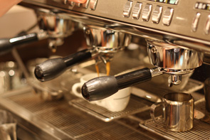 Kaffeemaschine in Betrieb